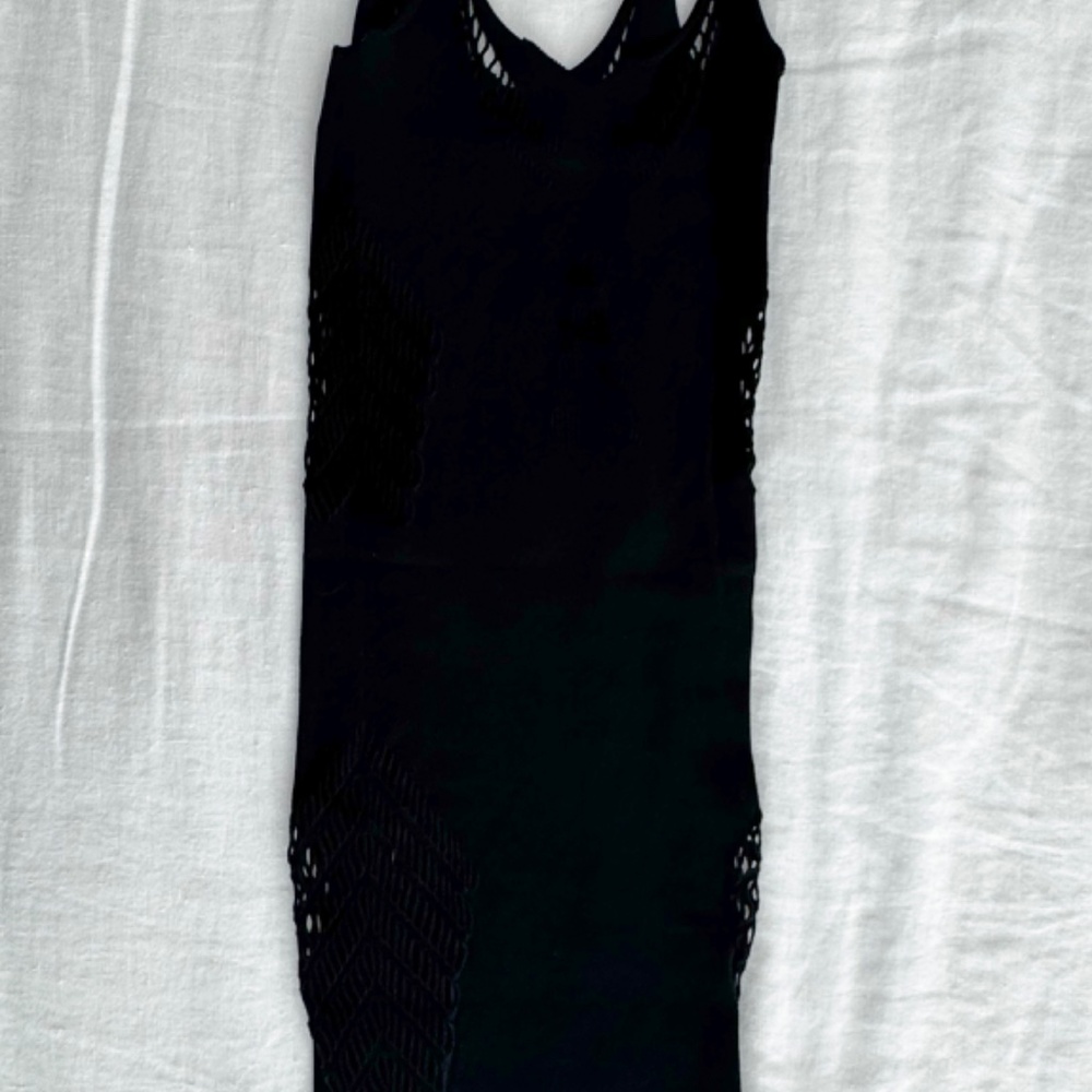 THE KRIPT Black stretch Mini dress One Size - Picture 3 of 4